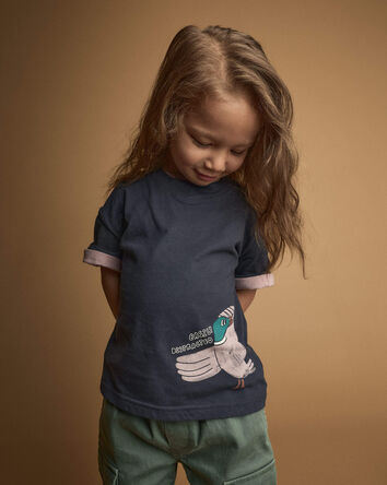 Tout-petit - T-shirt d&eacute;contract&eacute; &agrave; motif canard &laquo;Easily Distracted&raquo; - Bleu marine, 