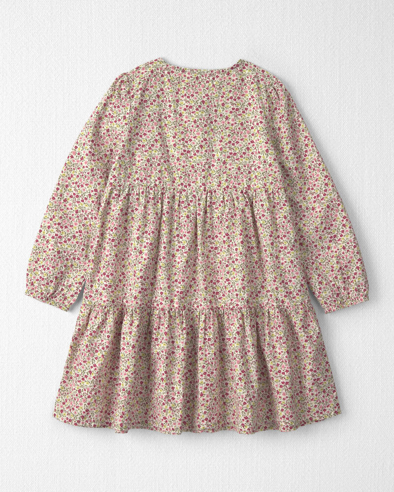 Filles - Robe en coton biologique armur&eacute; &agrave; imprim&eacute; floral printanier, image 2 sur 4 diapositives