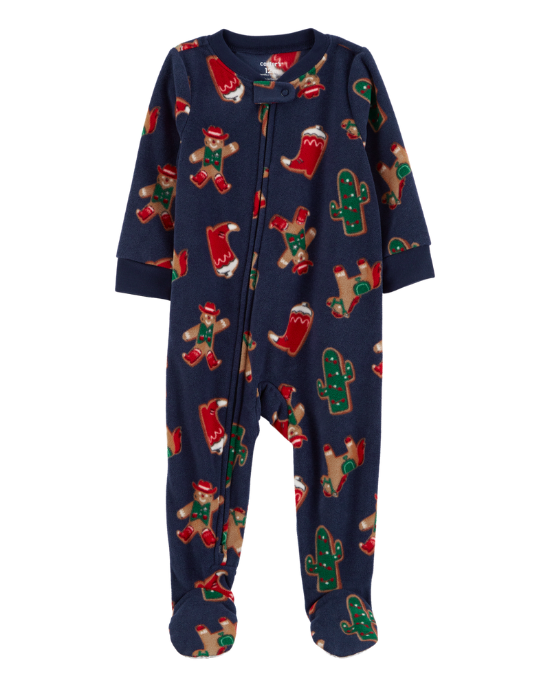 Navy Baby 1 Piece Gingerbread Fleece Footie Pyjamas Carter s Oshkosh Canada