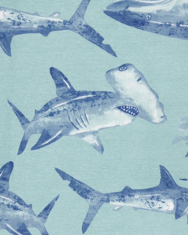 Kid 4-Piece Shark Surfboard 100% Snug Fit Cotton Pyjamas, image 3 of 4 slides