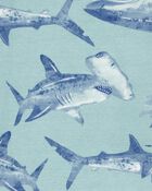 Kid 4-Piece Shark Surfboard 100% Snug Fit Cotton Pyjamas, image 3 of 4 slides