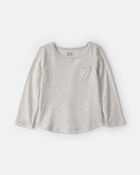 Toute-petite fille - T-shirt manches longues &agrave; imprim&eacute; c&oelig;urs - Gris, image 1 sur 2 diapositives