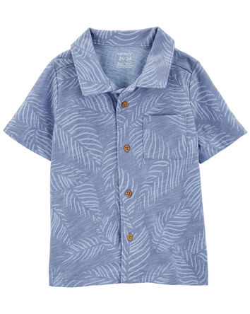 Palm Tree Button-Front Shirt, 