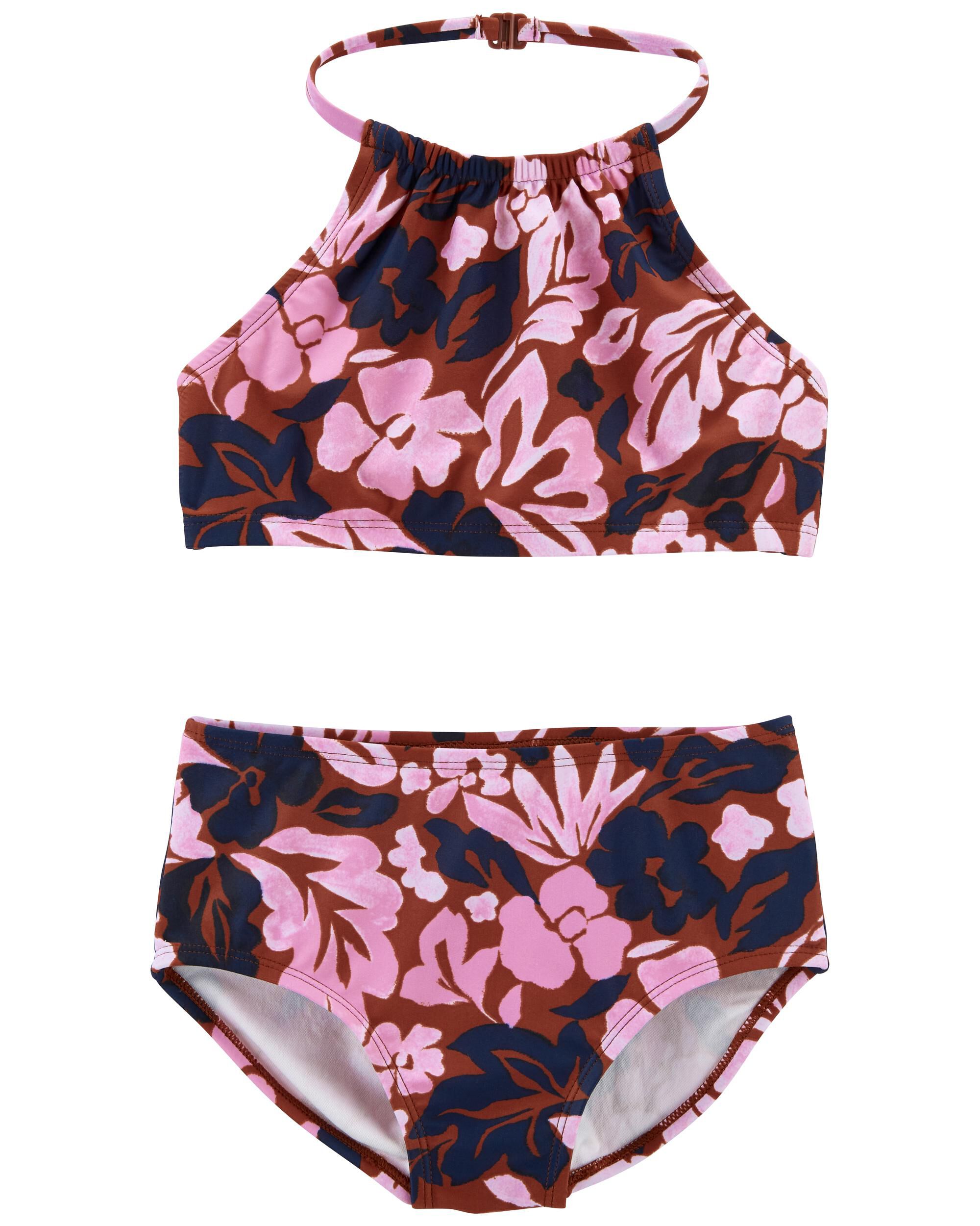 Kid Floral Print 2 Piece Swimsuit