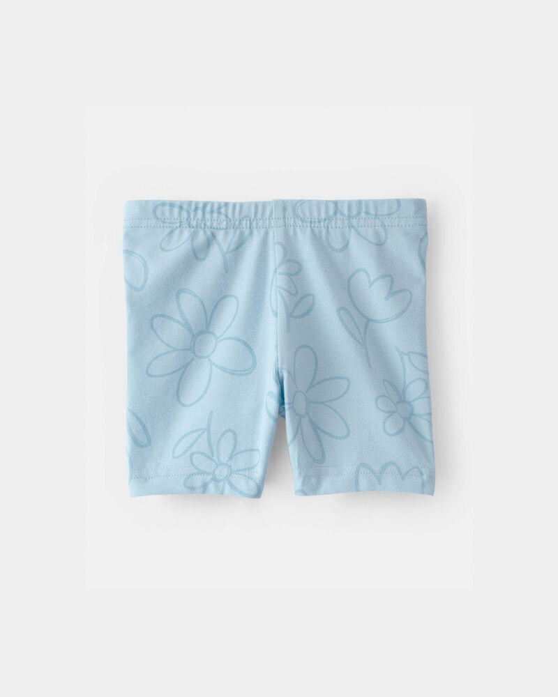Baby Girl Floral Ladybug Bike Shorts - Blue, image 2 of 4 slides