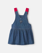 Baby Girl Chambray Denim Skirtall - Medium Wash, image 2 of 4 slides
