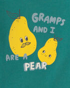 Baby Boy 'Gramps And I Are A Pear' Long-Sleeve Graphic Bodysuit - Green, image 2 of 3 slides