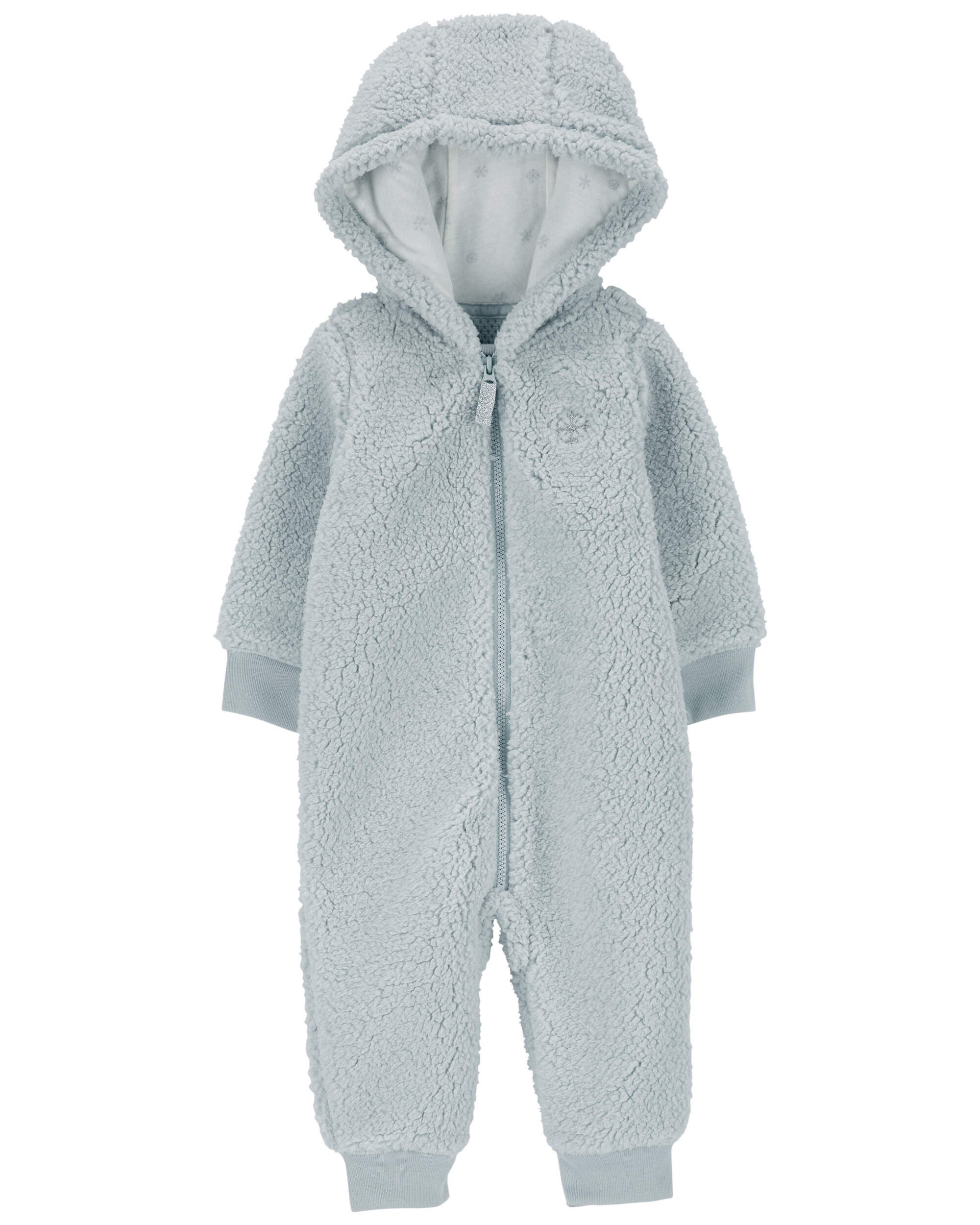 Baby girl fleece pram suit top