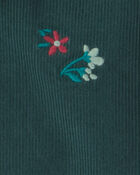 Toddler Girl Flower Embroidered Corduroy Jacket - Green, image 4 of 5 slides