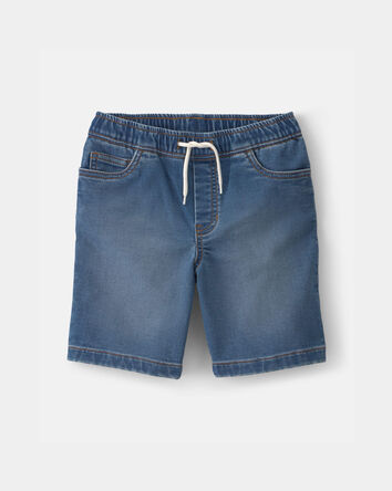 Boys Denim Drawstring Shorts - Medium Wash, 
