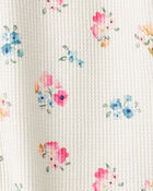 Baby Girl Floral Cotton Long-Sleeve Snug Fit 1-Piece pyjamas - White, image 3 of 4 slides