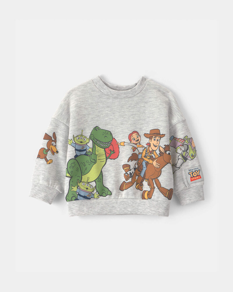 Baby Boy Pixar&copy; Toy Story French Terry Long-Sleeve Pullover Sweatshirt - Grey, image 1 of 4 slides