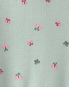 Baby Girl Butterfly Cotton 2-Way Zip Thermal Sleeper - Green, image 4 of 5 slides