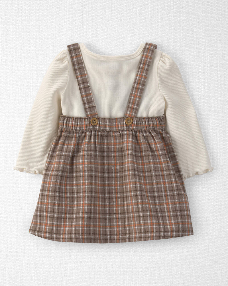 Baby Girl 2-Piece Organic Cotton Plaid Jumper Set, image 2 of 6 slides