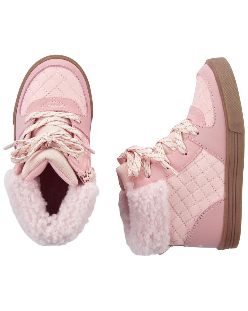 Toddler Pink Sherpa High Top Sneakers Carters Com