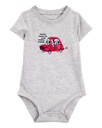 Baby Mommy And Daddy Dog Short-Sleeve Bodysuit, 