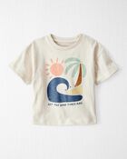 Bébé T-shirt en coton biologique à imprimé plage, image 1 sur 4 diapositives