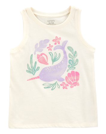 Toddler Narwhal Vintage Muscle Tank, 