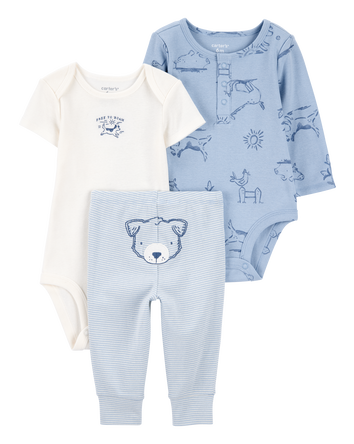 Baby Boy 3-Piece Bear Little Character Set, 