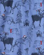 Boys Reindeer Print Long-Sleeve Graphic Tee - Blue, image 2 of 3 slides