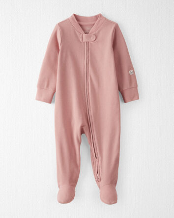 Organic Cotton Sleeper Pyjamas in Pink, 
