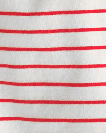B&eacute;b&eacute; fille - Ensemble 3 pi&egrave;ces haut manches courtes &agrave; volier, cache-couche et short - Rouge/Blanc, 