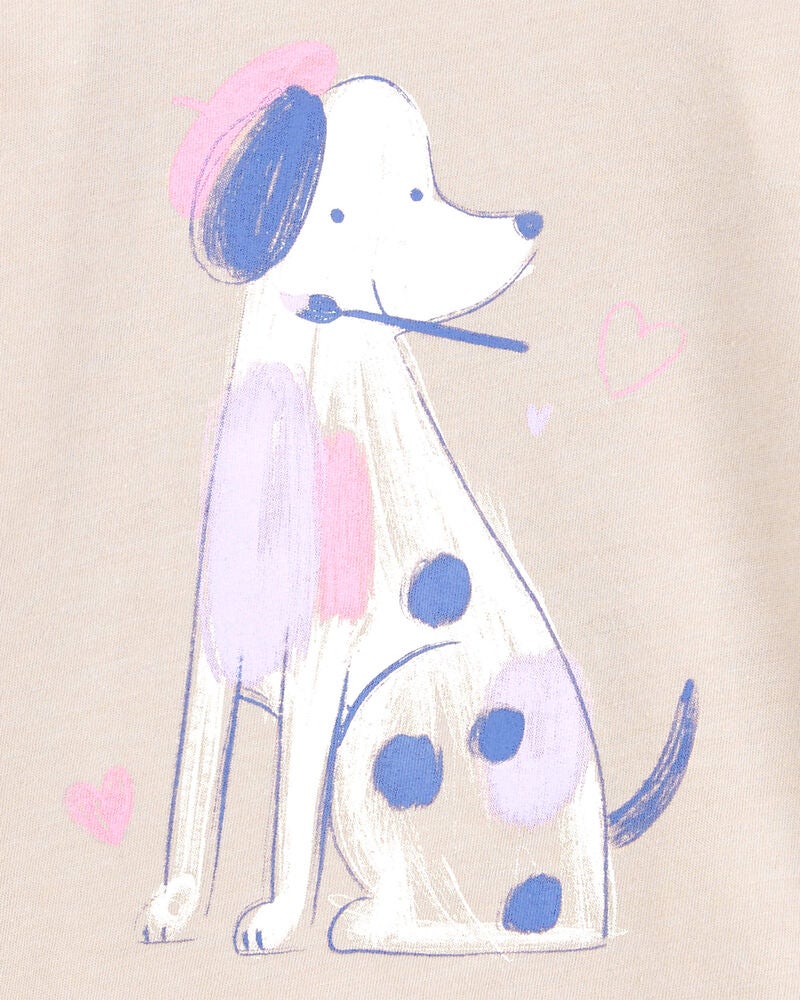 Toddler Dog-Print Long-Sleeve Tee - Brown, image 2 of 3 slides