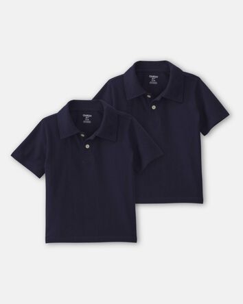 Tout-petit gar&ccedil;on &ndash; Emballage 2 polos d&rsquo;uniforme en piqu&eacute; &ndash; Bleu marine, 