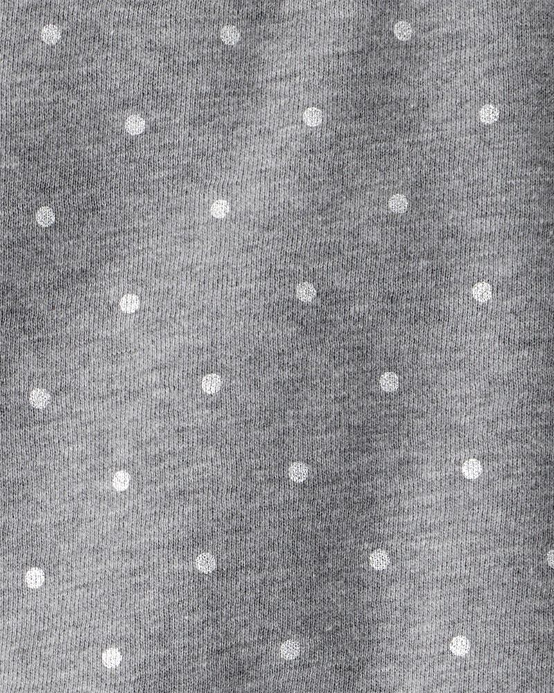 Baby Girl Polka Dot Fleece Sweatshirt - Grey, image 2 of 3 slides