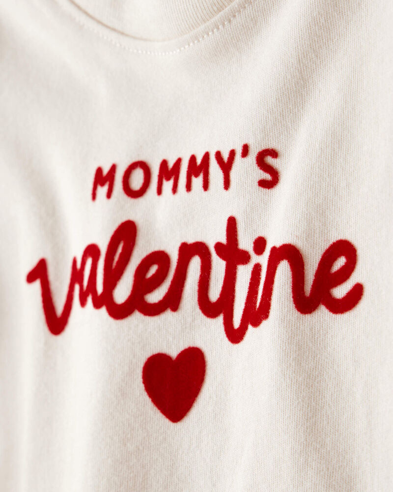 Baby Boy Mommy's Valentine Long-Sleeve Graphic Bodysuit - Cream, image 2 of 4 slides