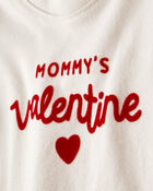 Baby Boy Mommy's Valentine Long-Sleeve Graphic Bodysuit - Cream, image 2 of 4 slides
