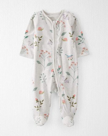 Baby Girl Organic Cotton Sleeper Pyjamas, 
