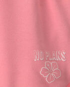 Girls 'No Plans' French Terry Shorts - Pink, image 4 of 5 slides