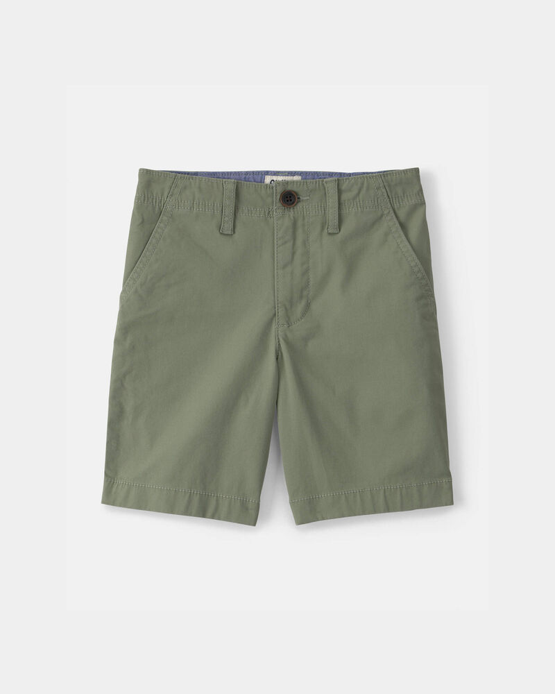 Gar&ccedil;ons - Short sans plis en serg&eacute; - Vert, image 1 sur 3 diapositives