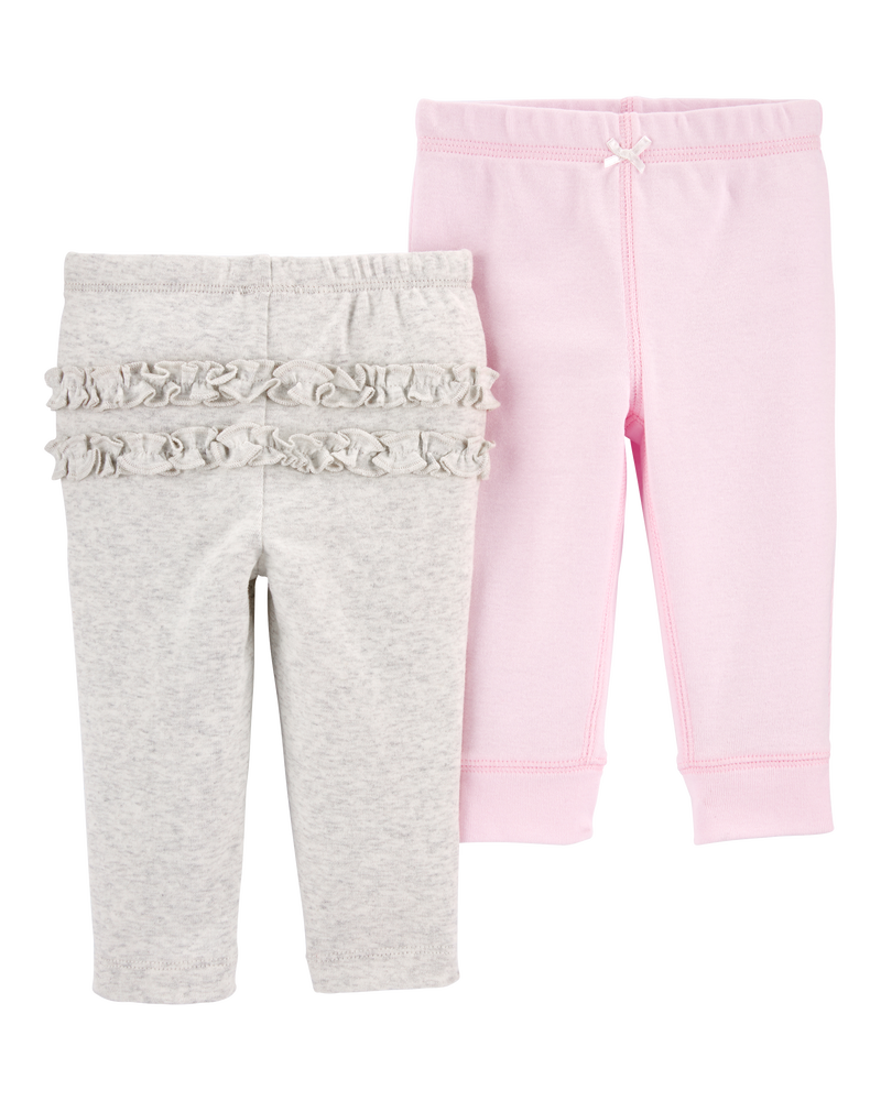 Baby 4-Pack Ruffle-Detail Cotton Pants, image 3 of 9 slides