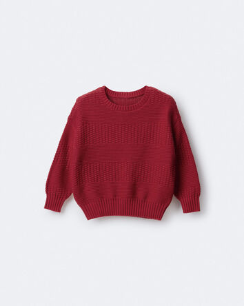 Toddler Cable-Knit Pullover Sweater - Red, 