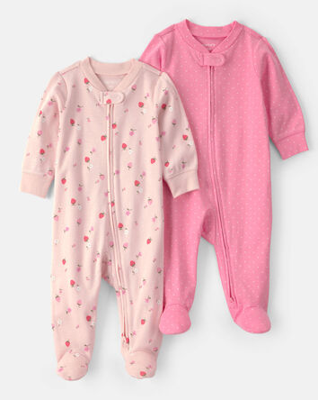 B&eacute;b&eacute; fille - Emballage de 2 grenouill&egrave;res, fraise - Rose, 