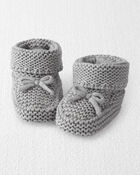 Bébé Chaussons crochetés en coton biologique gris, image 1 sur 5 diapositives