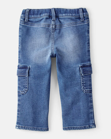 Baby Knit Iconic Denim Cargo Jeans - Ozone Wash, 