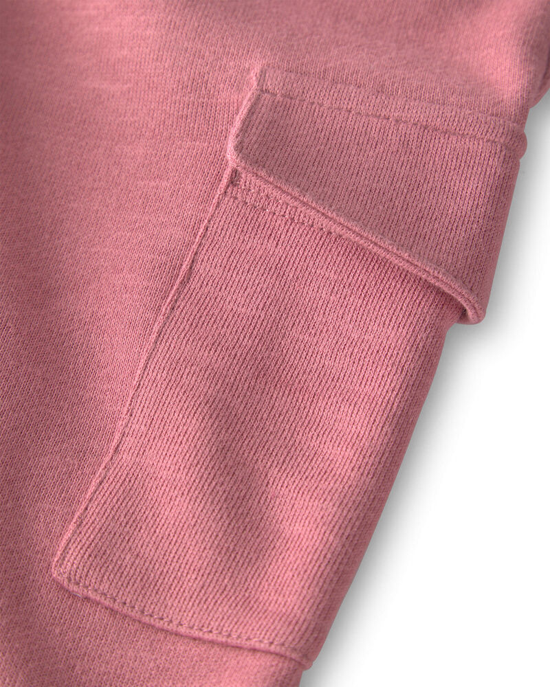 Toddler Girl Organic Cotton French Terry Cargo Pants, image 4 of 5 slides