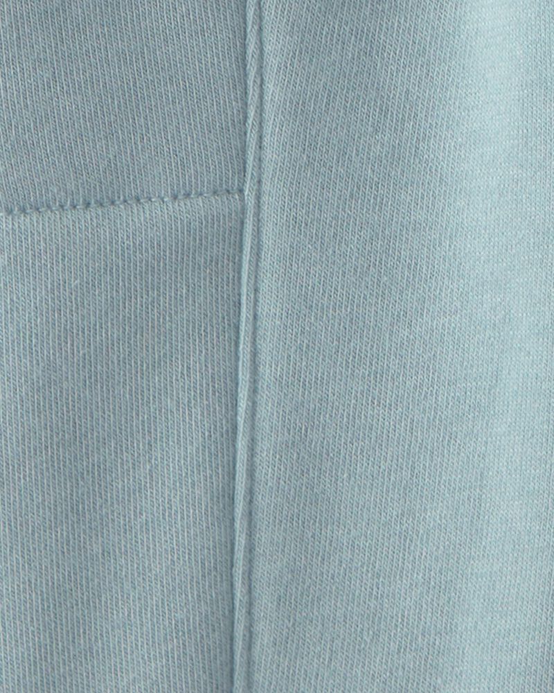 Toddler Boy 2-Piece Striped Fleece Henley Top & Pant Set - Light Blue/White, image 4 of 6 slides