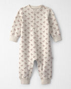 Baby Girl Organic Cotton French Terry Jumpsuit in Floral, image 1 of 5 slides