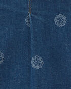 Toddler Girl Floral Denim Skort - Light Wash, image 4 of 5 slides