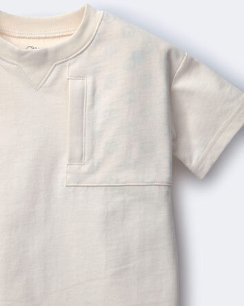 Toddler Boy Fueled By Snacks' Zipper Pocket Tee - Cream, 