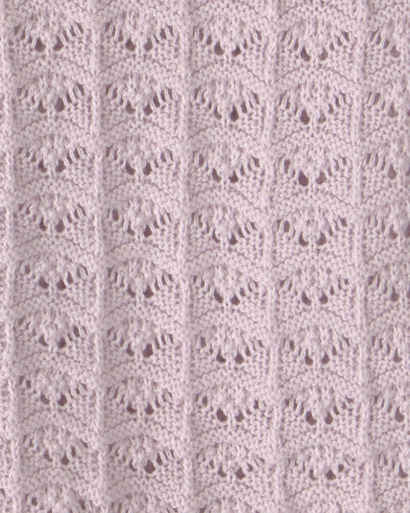 Filles - Cardigan boutonn&eacute;  en tricot - Mauve, image 2 sur 2 diapositives