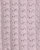 Filles - Cardigan boutonn&eacute;  en tricot - Mauve, image 2 sur 2 diapositives