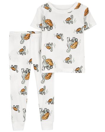 Pyjama 2 pièces en coton ajusté à motif de tortue, 