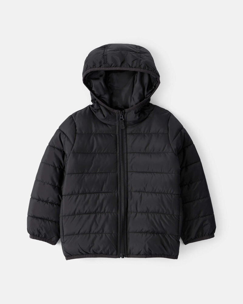 Toddler Boy Midweight Packable Puffer - Black, image 1 of 4 slides