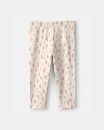 Baby Girl Dots Pull-On Stretch Leggings - Cream, 