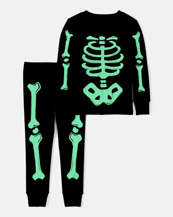 Toddler 2-Piece Glow Halloween Skeleton 100% Snug Fit Cotton Pyjamas, 